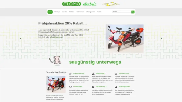 Website Screenshot: ELOMO elektro-mobil & Neue Energien - ELOMO - Home - Date: 2023-06-22 15:00:21