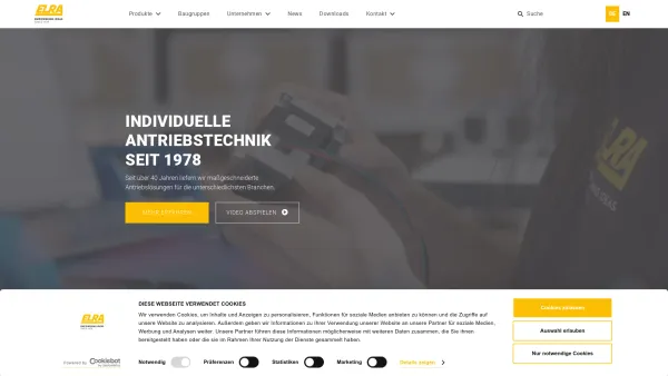 Website Screenshot: ELRA Antriebstechnik-Elektronik Vertriebs Ges.m.b.H. - ELRA | Individuelle Antriebstechnik seit 1978 - Date: 2023-06-22 16:00:38
