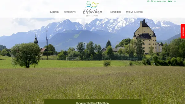 Website Screenshot: Tourismusverband Elsbethen - ?? Elsbethen bei Salzburg - Urlaub am südlichen Stadtrand Salzburgs - Date: 2023-06-22 15:00:21