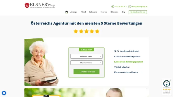 Website Screenshot: ELSNER Pflege - 24 Stunden Pflege mit Herz ? in ganz Österreich | Elsner Pflege - Date: 2023-06-15 16:02:34