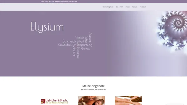 Website Screenshot: Elysium Massagestudio Villach - Meine Angebote - Elysium - Die Gesundheits Oase in Villach - Date: 2023-06-14 10:47:27