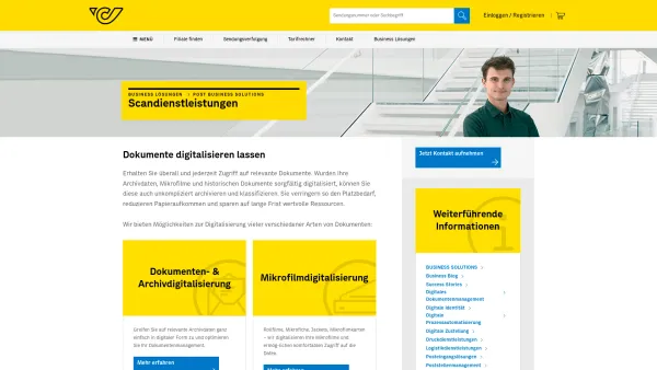 Website Screenshot: EMD-EDV Marketing und EMD Ihr Marketingpartner - Dokumente digitalisieren lassen » Scandienstleistungen - PostAG - Date: 2023-06-22 15:10:53