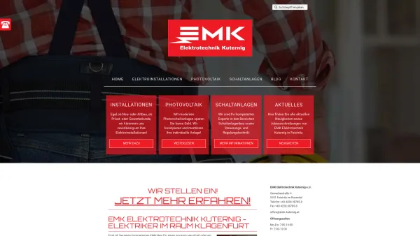 Website Screenshot: EMK Elektrotechnik index - Ihr Elektriker in Klagenfurt-Land - EMK Elektrotechnik Kuternig e.U. - Date: 2023-06-14 10:39:37