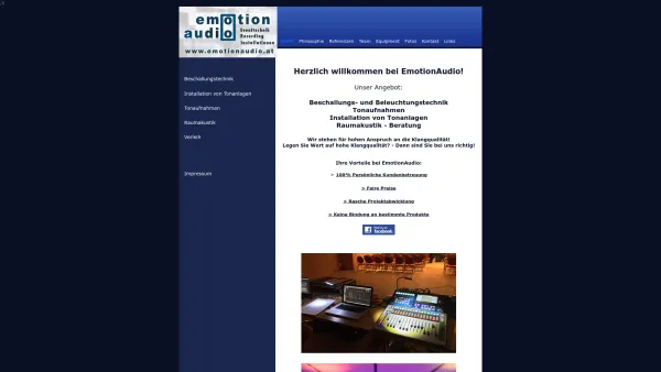 Website Screenshot: EmotionAudio e.U. Audio-Technik - HOME - Date: 2023-06-22 15:11:13