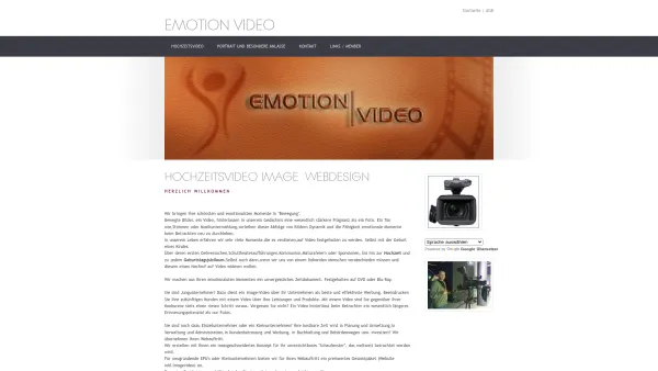 Website Screenshot: Emotion Video - Hochzeitsvideo,Imagevideo und Webdesign - Date: 2023-06-14 10:47:27