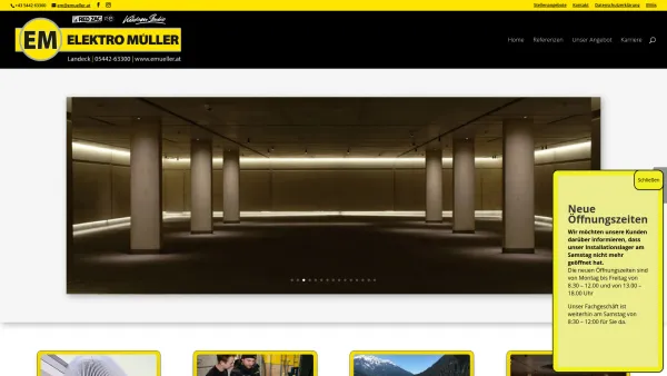 Website Screenshot: Elektro Mueller - Elektro Müller Landeck | Installation Radio+Fernsehen Photovoltaik - Date: 2023-06-15 16:02:34