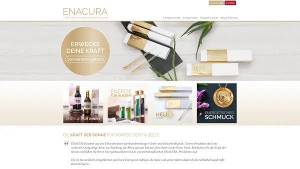 Website Screenshot: ENACURA eine Marke von Hoflehner Energetische Produkte e.U. - ENACURA - Energetische Produkte aus der Kraft der Sonne - Date: 2023-06-14 10:47:27