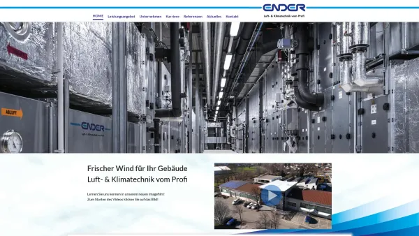 Website Screenshot: Ender Klimatechnik GmbH Altach Vorarlberg Austria - Ender Klimatechnik GmbH - Klimaanlagen und Lüftungen aus Vorarlberg - Date: 2023-06-15 16:02:34