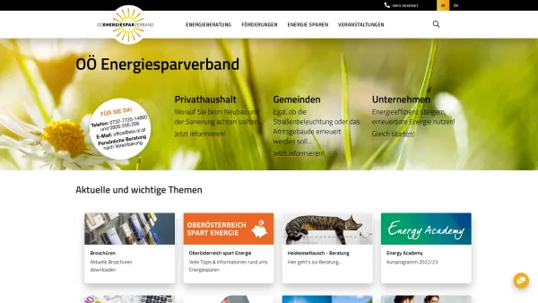 Website Screenshot: OÖ Energiesparverband - Energiesparverband OÖ: Home - Date: 2023-06-22 15:00:25