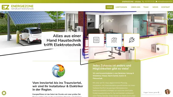 Website Screenshot: Energiezone GmbH - ENERGIEZONE Natürlich Wohlfühlen - Regau & Munderfing - Date: 2023-06-22 15:00:25