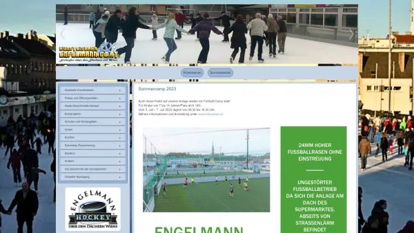 Website Screenshot: Die traditionsreiche Kunsteisbahn Engelmann über den Dächern von Wien stellt sich vor - Willkommen auf der Kunsteisbahn Engelmann! - Date: 2023-06-22 15:00:26