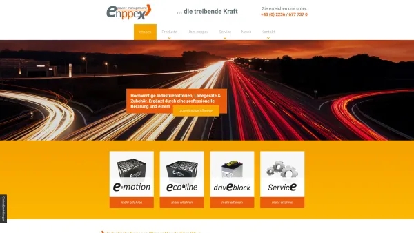 Website Screenshot: enppex GmbH - Industriebatterien in Wiener Neudorf bei Wien – enppex - Date: 2023-06-22 15:00:26