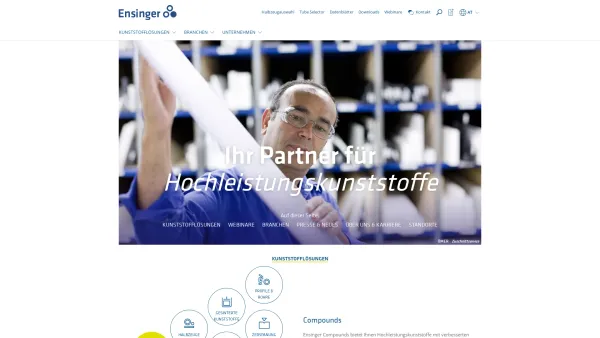 Website Screenshot: Ensinger Sintimid GmbH - Hochleistungskunststoffe | Ensinger - Date: 2023-06-22 15:00:26