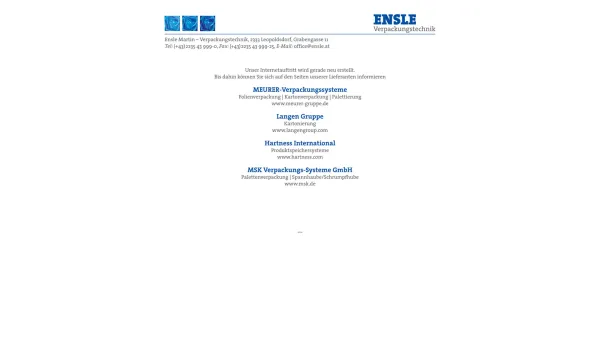 Website Screenshot: Ensle Verpackungstechnik Martin Ensle - Ensle - Date: 2023-06-14 10:39:40