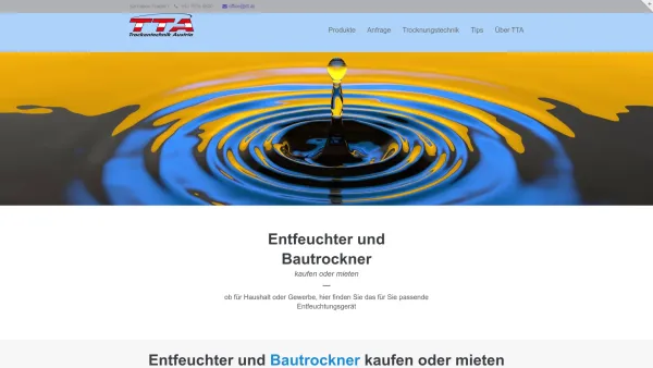 Website Screenshot: Trockentechnik Austria - Entfeuchter Bautrockner - Trockentechnik Austria - Date: 2023-06-22 15:00:26