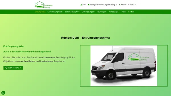 Website Screenshot: Entrümpelung Räumung - Entrümpelung - Räumung Wien & NÖ | Alle Bezirke (1 - 23) - Date: 2023-06-22 15:00:26