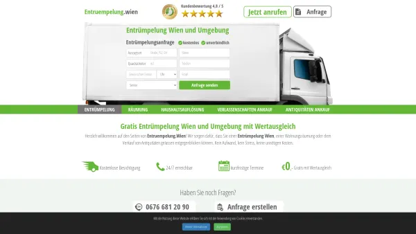Website Screenshot: Entruempelung.wien - Entrümpelung Wien: Professionelle Entrümpelungen von Experten - Date: 2023-06-15 16:02:34