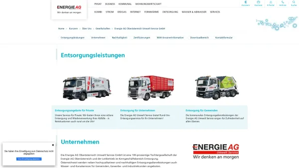 Website Screenshot: AVE Die Entsorger - Energie AG Oberösterreich Umwelt Service GmbH - Date: 2023-06-15 16:02:34