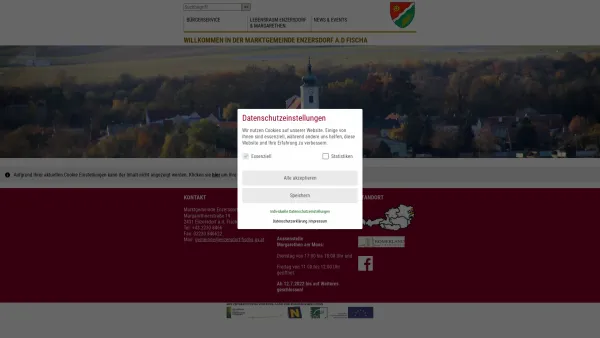 Website Screenshot: Marktgemeinde Enzersdorf an der Fischa - Enzersdorf an der Fischa - GEM2GO WEB - Startseite - Date: 2023-06-22 15:15:41