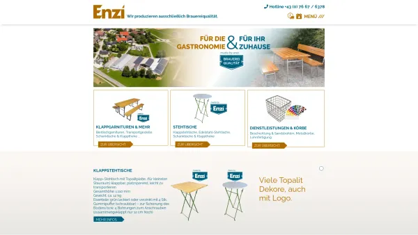 Website Screenshot: Enzi GesmbH - Enzi GmbH - Wir produzieren ausschließlich Brauereiqualität. - Date: 2023-06-15 16:02:34