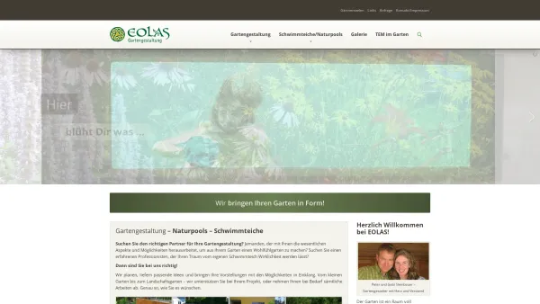 Website Screenshot: Eolas Gartengestaltung Naturpools Schwimmteiche - Eolas - Gartengestaltung, Naturpools und Schwimmteiche in OÖ und NÖ. - Date: 2023-06-22 15:15:41