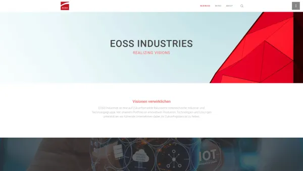 Website Screenshot: EOSS Innovationsmanagement GmbH - Business - EOSS Industries Holding GmbH - Date: 2023-06-22 15:15:41