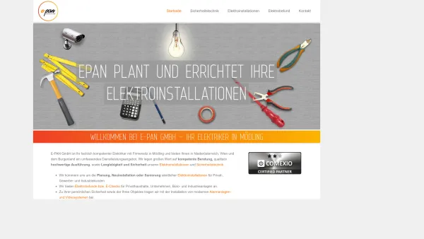 Website Screenshot: E-PAN GmbH - Elektriker Mödling - Elektroinstallateur Mödling - E-PAN GmbH - Date: 2023-06-22 15:15:41