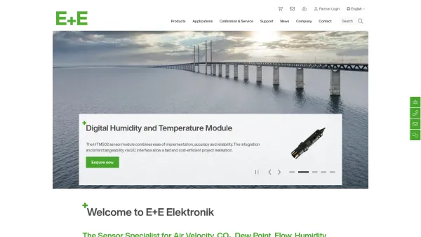 Website Screenshot: E+E ELEKTRONIK Gesellschaft m.b.H. - Sensor Technology: Humidity, CO2, Flow & Temperature Measurement - Date: 2023-06-22 15:15:41