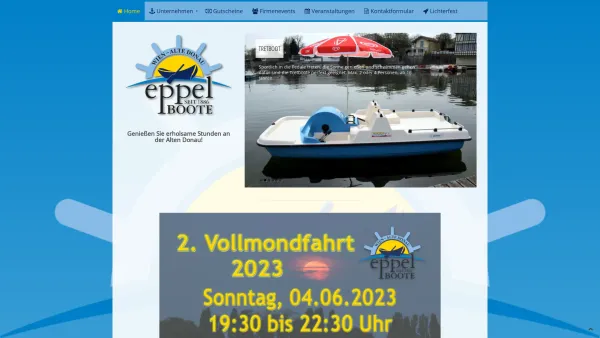 Website Screenshot: Bootsvermietung EPPEL - Home - Date: 2023-06-22 15:15:41