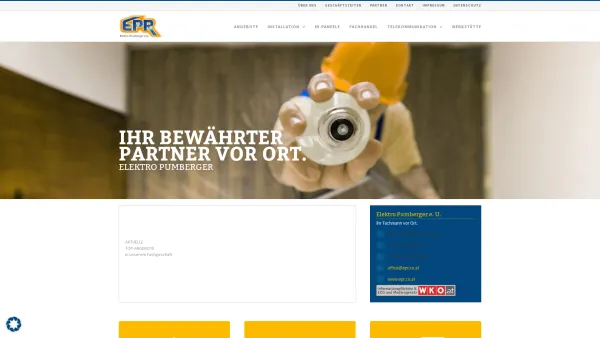 Website Screenshot: EPR Elektro Pumberger Rudolf ELEKTRO PUMBERGER KEG - Elektro Pumberger - EPR - Date: 2023-06-22 15:15:41