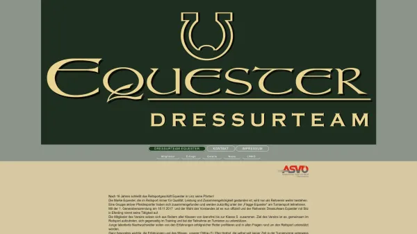 Website Screenshot: Reitsport EQUESTER - Dressurteam Equester - DRESSURTEAM EQUESTER - Date: 2023-06-22 15:15:41