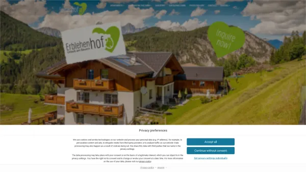Website Screenshot: Erblehenhof - Erblehenhof – Apparements in Forstau, Salzburg – Urlaub am Bauernhof in Salzburg - Date: 2023-06-22 15:15:41