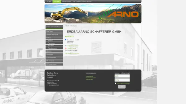 Website Screenshot: Arno Erdbau Aushub und Recycling Tirol Abbruch Kanalbau Planierung Kommunalarbeiten - Erdbau Arno Schafferer GmbH - Date: 2023-06-22 15:15:41