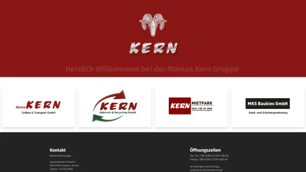 Website Screenshot: Markus Kern & Co Erdbau und Transport GmbH - Home - Markus Kern & Co Erdbau und Transport GmbH / Kern Abbruch & Recycling GmbH - Date: 2023-06-14 10:39:40