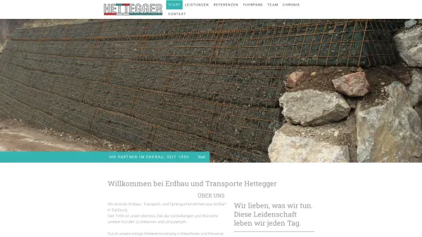 Website Screenshot: Rupert Hettegger GmbH Co KG - Willkommen bei Erdbau und Transporte Hettegger - rch-gmbhs Webseite! - Date: 2023-06-14 10:39:40