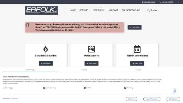 Website Screenshot: Erfolk - ERFOLK Versicherungsmakler in Graz-Straßgang-Home - Date: 2023-06-22 15:00:29