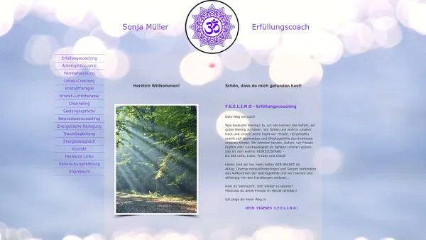 Website Screenshot: Feeling Erfüllungscoaching Sonja Müller - Erfüllungscoaching | Feeling | Seelengespräche | Bewusstseinsarbeit - Date: 2023-06-22 15:00:29