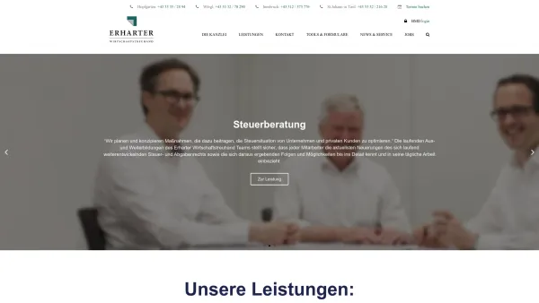 Website Screenshot: Erharter Wirtschaftstreuhand SteuerberatungsgmbH - Home | Erharter Wirtschaftstreuhand - Date: 2023-06-22 15:00:29