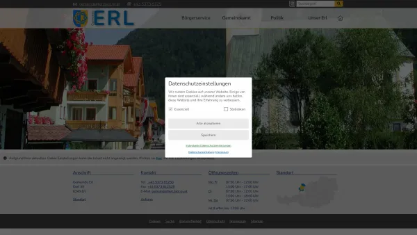 Website Screenshot: Gemeindeamt Erl RiS-Kommunal - Erl - Gemeinde Erl in Tirol - Startseite - Date: 2023-06-23 12:00:11