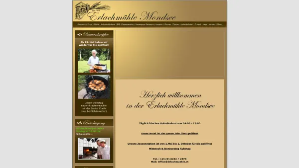 Website Screenshot: Schaumühle Erlachmühle - 600 Jahre Erlachmühle Mondsee - Date: 2023-06-22 15:00:29