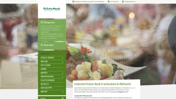 Website Screenshot: Erlebnishof KräuterMandl - Gasthaus & Restaurant Mandl - Sarleinsbach - Date: 2023-06-14 10:47:27