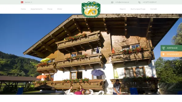 Website Screenshot: Haus am Erlensee-Brixen in Thale-bei Kitzbühel-Schigebiet Wilder Kaiser-Brixental-Westendorf-Hopfgarten - Home - Ferienwohnungen am Erlensee - Brixen im Thale - Date: 2023-06-14 10:38:01