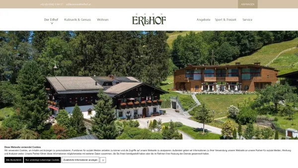 Website Screenshot: Landhotel Erlhof Zell am See Thumersbach Fam. Brüggler - Der Erlhof in Zell am See - Restaurant & Landhotel - Date: 2023-06-14 10:47:27