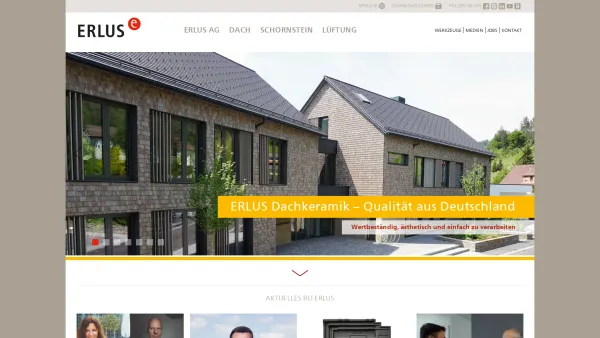 Website Screenshot: Erlus AG Neufahrn i. Ndb. einer der führenden Hersteller für Dachziegel Tondachziegel Schornsteine Lotus-Dachziegel Dachziegel mit - ERLUS AG - Date: 2023-06-22 15:00:29