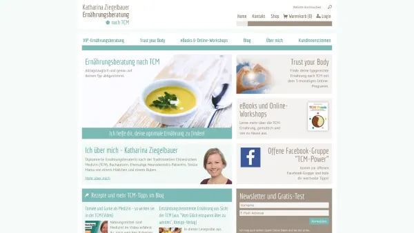 Website Screenshot: Ernährungsberatung nach TCM, Mag. Katharina Ziegelbauer - Willkommen auf Ernährungsberatung | Ernährungsberatung - Date: 2023-06-15 16:02:34