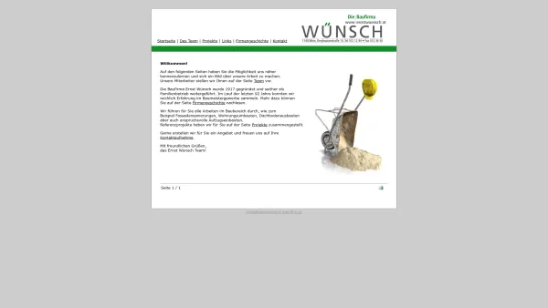 Website Screenshot: Ernst Wünsch Ges.m.b.H - Die Baufirma - www.ernstwuensch.at - Date: 2023-06-14 10:39:40