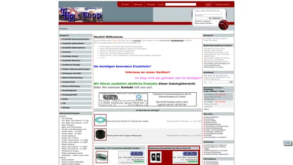 Website Screenshot: TSE Technischer Service und Equipment - TSE-Shop - Seit 2006, Ersatzteile für Gastronomiemaschinen und mehr - Date: 2023-06-15 16:02:34
