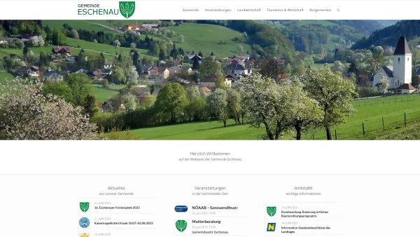 Website Screenshot: Gemeindeamt www.eschenau.at - Startseite – Gemeinde Eschenau - Date: 2023-06-22 15:11:16