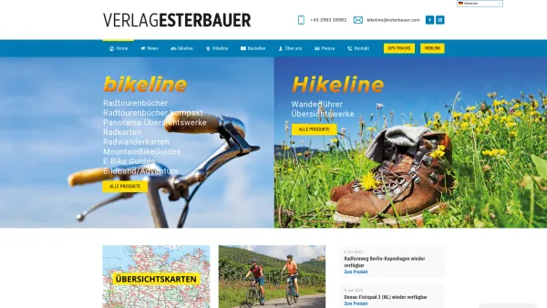 Website Screenshot: Verlag Esterbauer - Verlag Esterbauer - bikeline Radkarten und Hikeline Wanderführer - Date: 2023-06-22 15:11:16