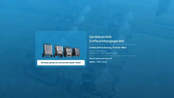 Website Screenshot: Esterer Max - Esterer Max – Gebäudetrocknung & Geräteverleih - Date: 2023-06-15 16:02:34